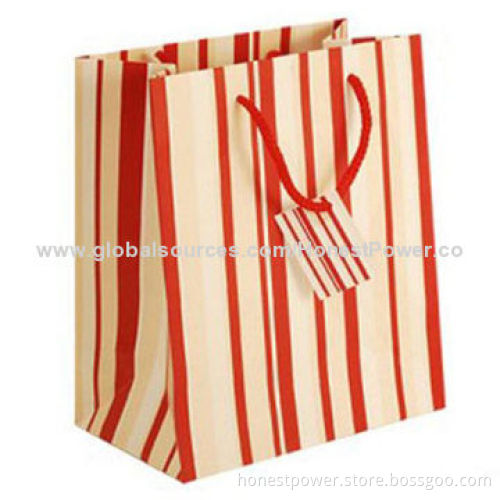 Paper Gift Bag with Offset Printing and Matte Lamination, Customized Sizes/Designs are Accepted